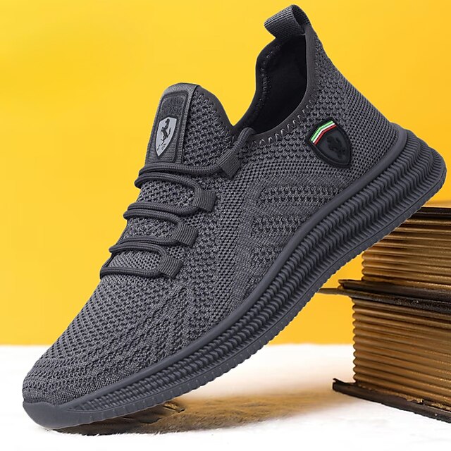  Men's Women Sneakers Fleece lined Walking Vintage Casual Outdoor Daily Leather Warm Height Increasing Comfortable Lace-up Black Grey Fall Winter