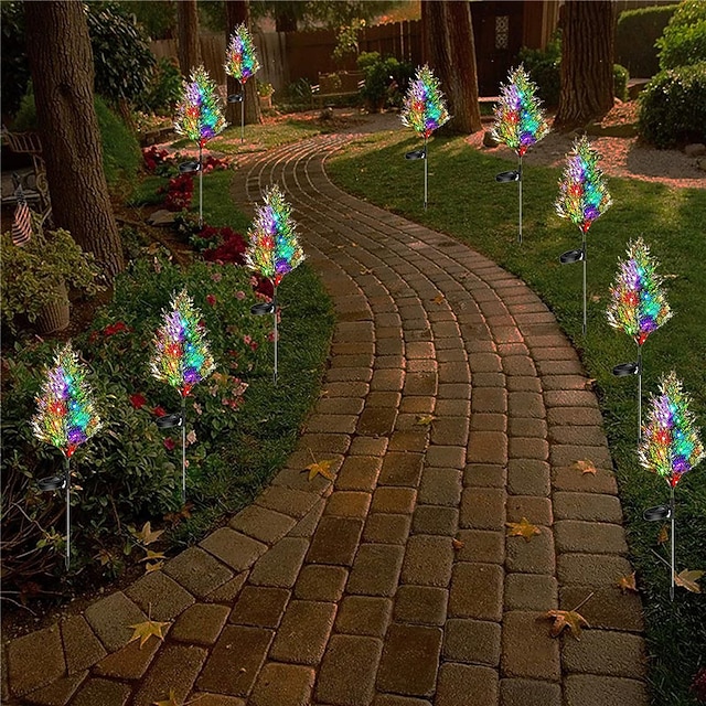 Outdoor Solar Power Christmas Tree Decor Lights Waterproof LED Lawn