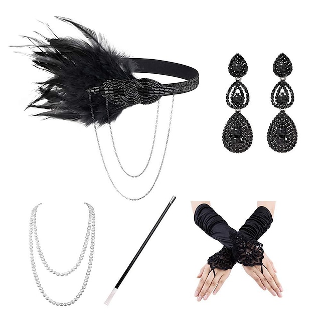 Vintage 1920s The Great Gatsby Flapper Headband Accessories Set ...