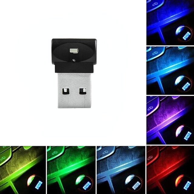  Mini USB Car Atmosphere Light LED Interior Ambient Light Decorative Light