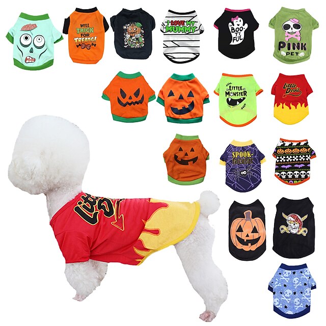  Vêtements amusants d'halloween pour animaux de compagnie, chauve-souris, crâne, festival fantôme, ours en peluche, vêtements pour chats