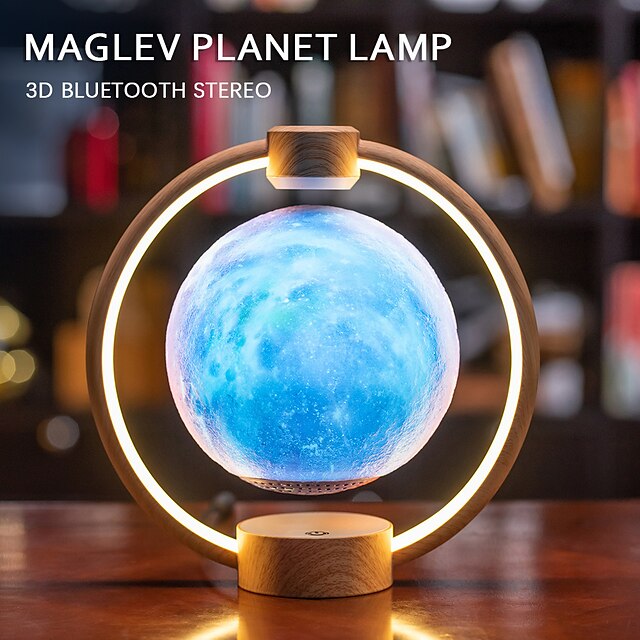  magnetická levitace bt reproduktor, měsíční světlo, ložnice, noční atmosféra, barevné malé noční světlo, atmosféra, planetární světlo kreativní dekorace