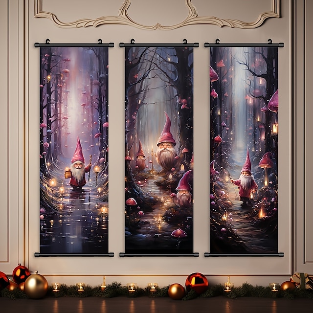  1 poster natalizi con grucce, regalo ideale per la camera da letto, il soggiorno, la cucina, il corridoio, l'arte della parete, la decorazione autunnale, la decorazione della stanza, senza cornice