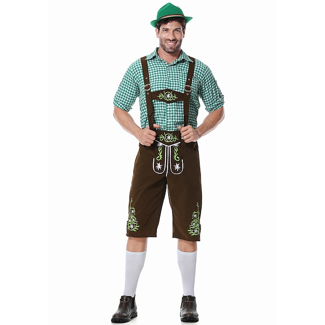  Dopasowany strój na Oktoberfest - Dirndl dla kobiet lub Lederhosen dla mężczyzn alpejski niemiecki bawarski strój piwny idealny na festiwal piwa imprezę Halloween imprezę tematyczną - sprzedawane