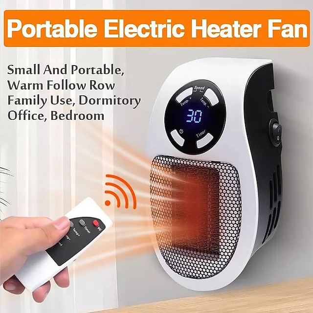  Wall Space Heater, Portable Electric Heater with Programmable Adjustable Thermostat, Overheat Protection, Precise LED Display, Heater for Office Dorm Room