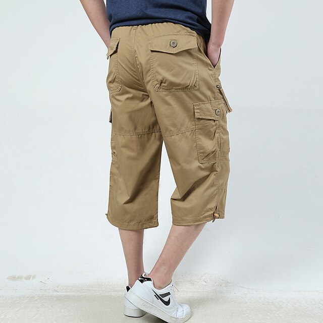 Men's Cargo Shorts Capri shorts Capri Pants Hiking Shorts Elastic Waist ...