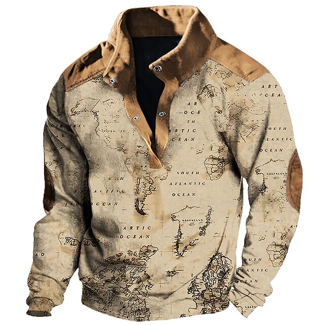 Sweatshirt Homme à Motifs Rayés Ou Dégradés - Style Urbain Rétro, Coupe Régulière, Confort Quotidien