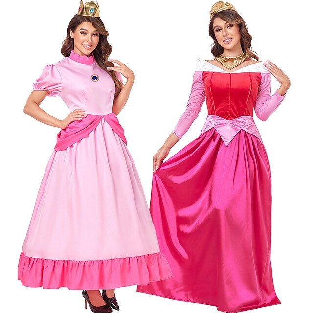 Alice in Wonderland Princess Peach Red Queen Dress Cosplay Costume