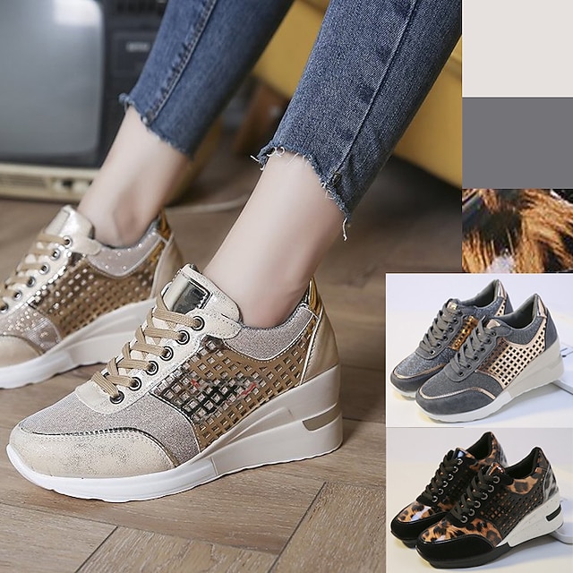 Women's Sneakers Plus Size Height Increasing Shoes Platform Sneakers
