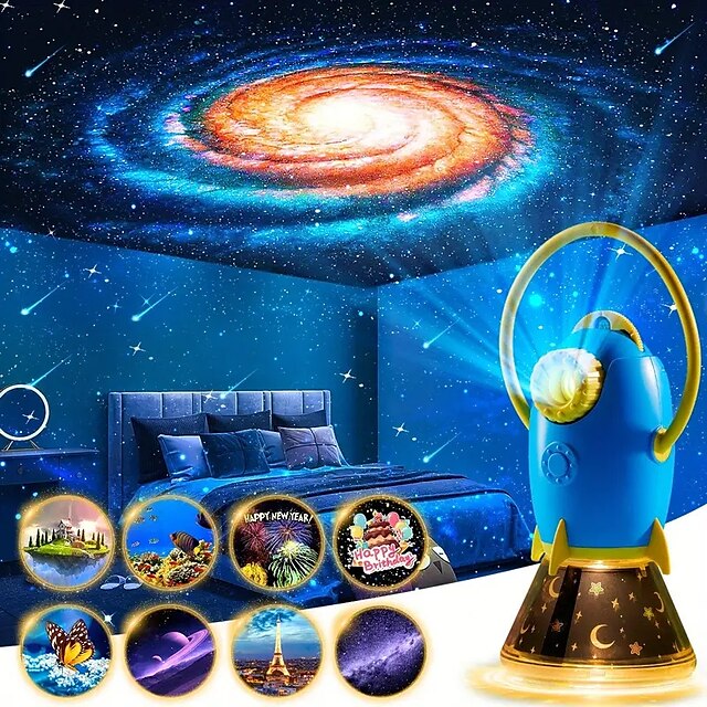  1 шт., проектор со звездной лампой, проектор Galaxy для спальни, ночник, проектор для детей и взрослых, игровая комната, потолочный декор комнаты (синий)
