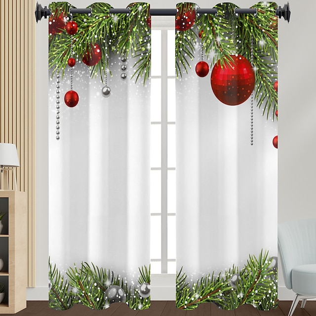 Red Christmas Curtains Panels for Bedroom,,Home Decor,Christmas Series ...