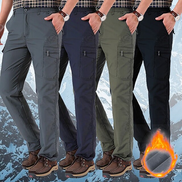 Men's Hiking Pants Trousers Winter Outdoor Regular Fit Thermal Warm