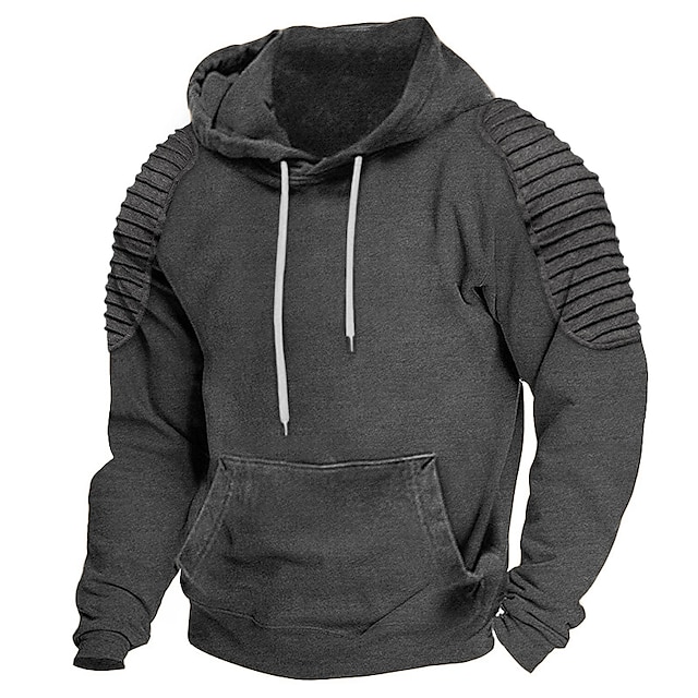  Men's Hoodie Tactical Black Light Grey Gray Hooded Plain Sports & Outdoor Daily Holiday Streetwear Cool Casual Spring &  Fall Clothing Apparel Hoodies Sweatshirts  Long Sleeve