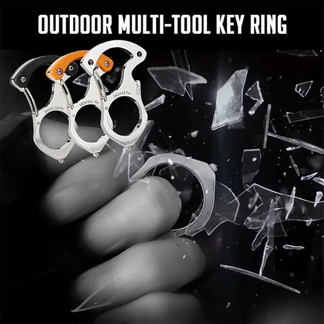  2 шт. многофункциональная пряжка для автомобильных ключей с крючком самозащиты и пальцем тигра для мужчин - кольцо для ключей и инструмент для самообороны - пряжка для ключей