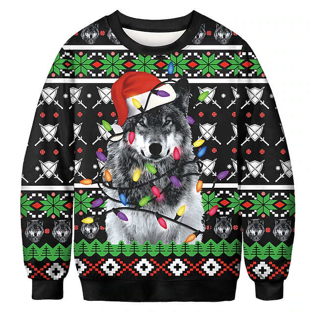 Men's Animal Wolf Graphic Prints Sweatshirts Sweatshirt Sweatshirt Pullover Long Sleeve Sweatshirt Crew Neck Cool Daily Classic 3D Print Holiday Going out Streetwear Print Spring &  Fall2
