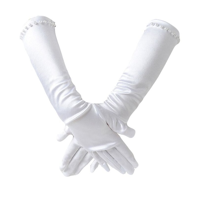  2 Pieces Toddler Girls' Active / Sweet Wedding / Party Solid Color Cotton Gloves off white / Black / White M / L