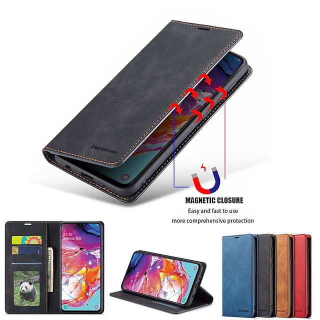  Phone Case For Samsung Galaxy S24 A6 (2018) A8 2018 A10 A30 A50 M10 A20 A40 A90 Full Body Case Leather Flip Flip Wallet Card Holder Solid Colored TPU PU Leather
