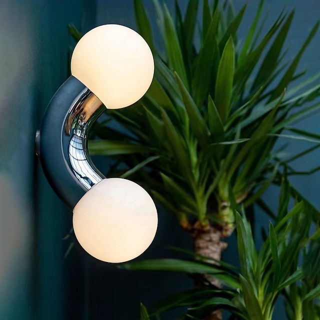  Lightinthebox LED 壁取り付け用燭台ランプクローム 2 ヘッドミニマリストウォールマウントライトロング家の装飾照明器具屋内ライトリビングルームベッドルームウォームホワイト 110-240v