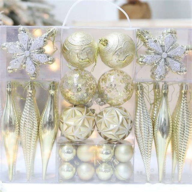  Set di palline di decorazioni per albero di Natale da 40 pezzi set di palline di Natale bianche e rosse set di palline di Natale infrangibili ornamenti per albero di Natale di Natale