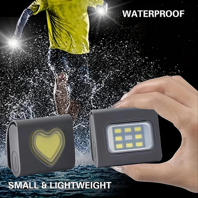  LED Running Lights, Rechargeable Clip On Magnetic Night Running Lights, Hands Free Flashlight for Men Women For Camping Hiking