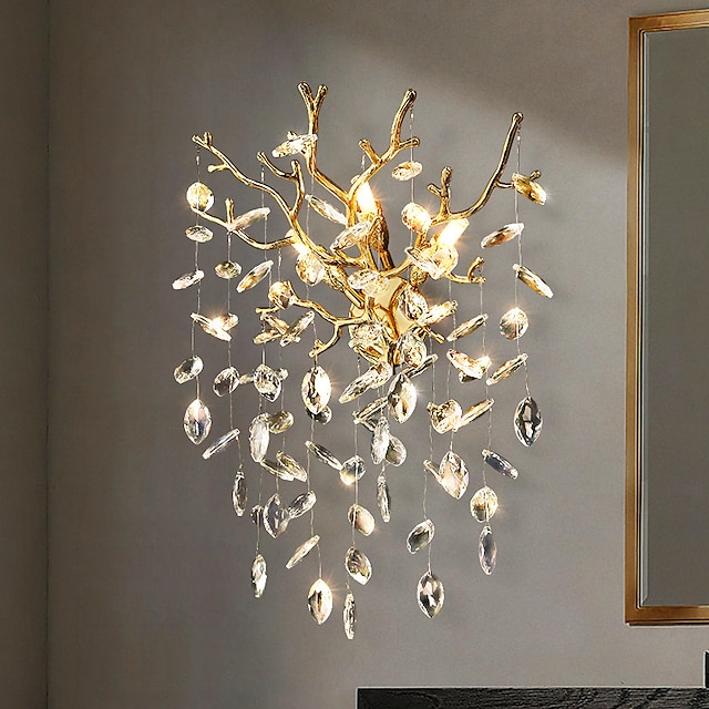  Lampada da parete a led in cristallo 25/40 cm dimmerabile minimalista per montaggio a parete apparecchio di illuminazione luci interne per soggiorno camera da letto 110-240 v