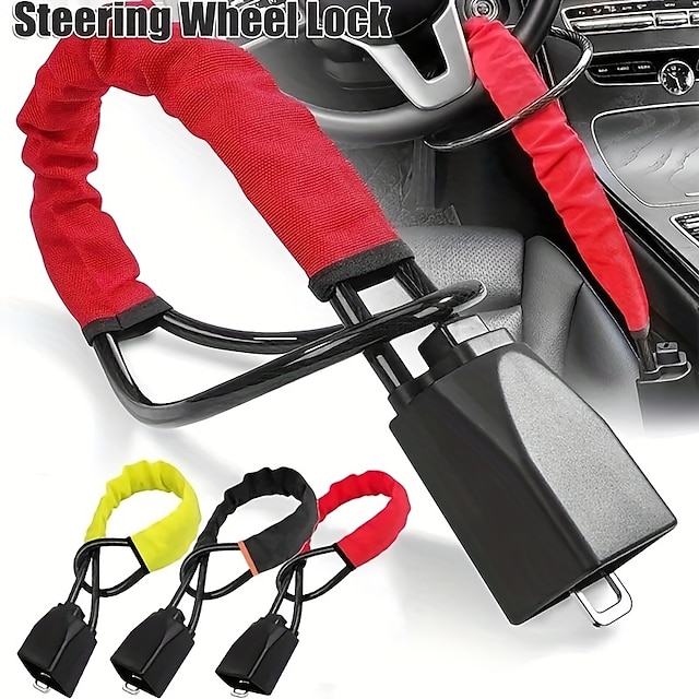  1pc Steering Wheel Lock Anti-theft Car Device Universal Steering Wheel Lock Suitable For Car Truck SUV And Van Safety Strong And Reliable