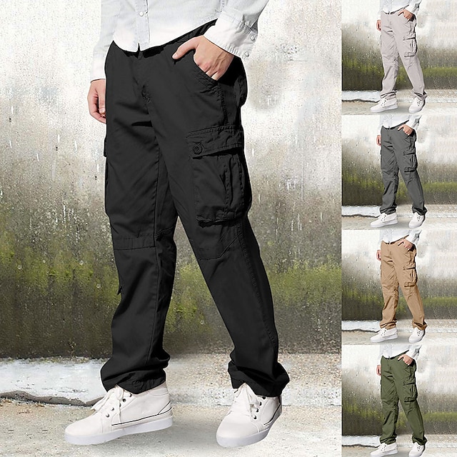 Men's Cargo Pants Cargo Trousers Pocket Plain Comfort Breathable ...