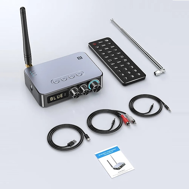  M9 Pro Bluetooth 5.1 Audio Receiver Transmitter 3.5mm Aux Wireless Music Adapter U Disk/TF Card FM Radio Player DAC Converter