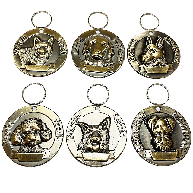 Бронзовые жетоны для собак, трехмерные рельефные жетоны для домашних животных, идентификационные таблички с защитой от потери, аксессуары для домашних животных, на которых можно выгравировать символы