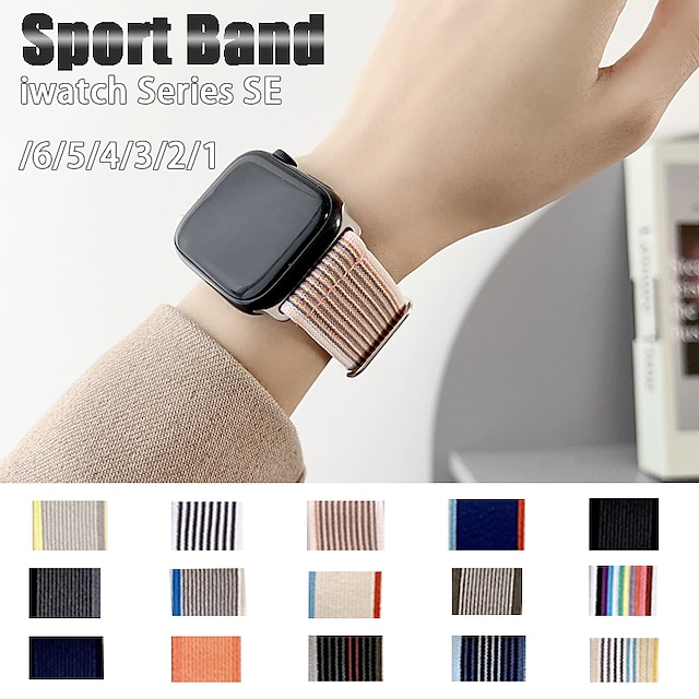  Sport Band Compatible with Apple Watch band 38mm 40mm 41mm 42mm 44mm 45mm 49mm Rugged Adjustable Breathable Nylon Strap Replacement Wristband for iwatch Ultra 2 Series 9 8 7 SE 6 5 4 3 2 1