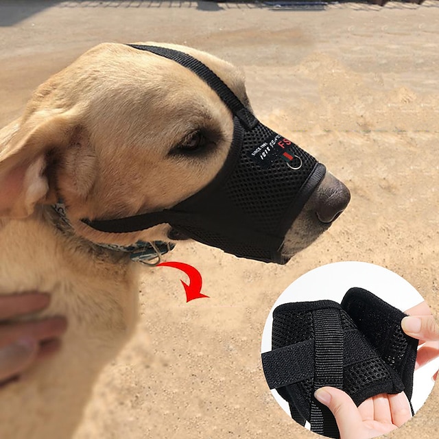  hund munndeksel anti bjeffing og anti biting justerbar størrelse pustende stor middels og liten hundemaske kjæledyr munn deksel