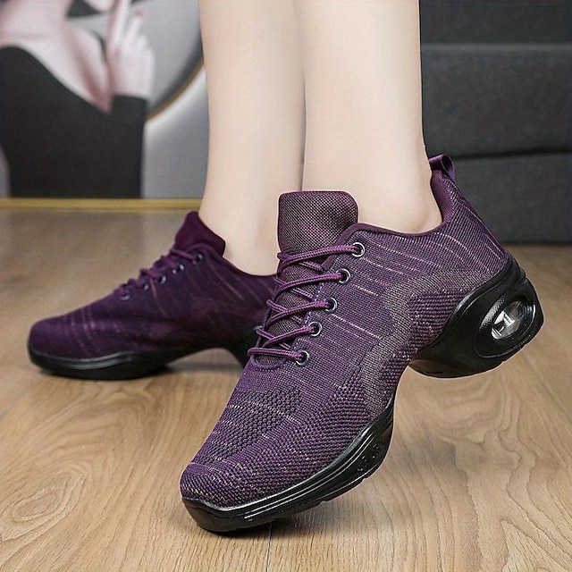  Women's Arch Support Dance Shoes Lace Up Air Cushion Mesh Sneakers with Soft Sole Comfort for Maximum Comfort and Style