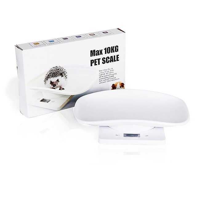  High Precision Digital Scale Weight Balance Scale Pet LCD Electronic Scale with Tray Gram Dogs Cats Puppy Animal Weighing Tools for Baby 10KG Max