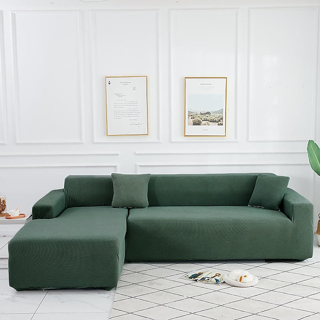  Capa de sofá elástica, capa seccional em forma de l, capa de canto para sala de estar, 1/2/3/4 assentos