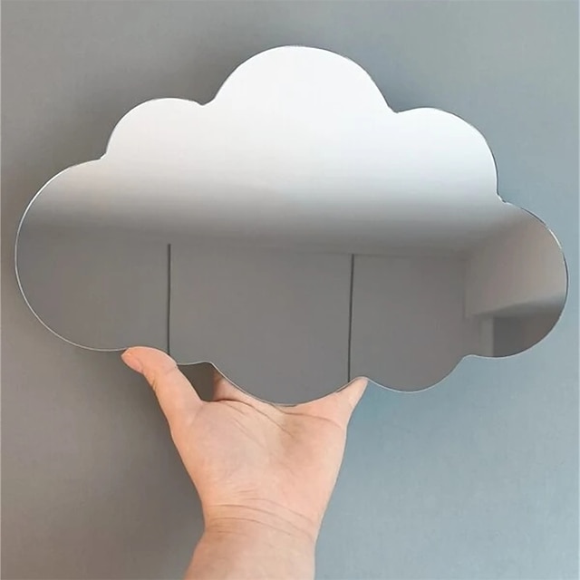  1db öntapadó akril tükörfal matrica kreatív felhő alakú tartós tükör falmatrica dekorációhoz