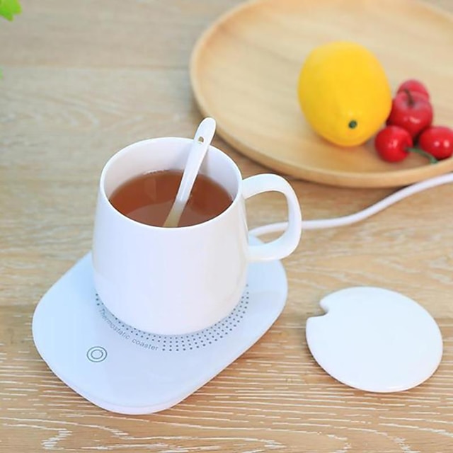 Electric Heated Coaster Coffee Mug Cup Warmer Pad USB Powered 55°  Thermostatic