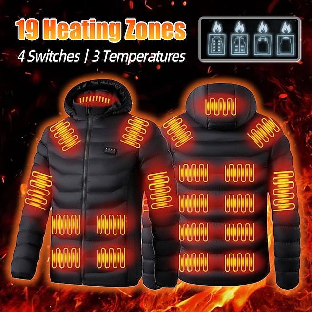  19 oblastí vyhřívaná bunda pro muže / ženy usb elektrické vyhřívací bundy pánská vesta zimní outdoor teplý sprots zateplený kabát bunda