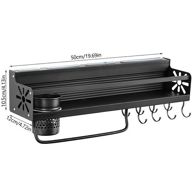 1pc Seasoning Rack With Hook, Kitchen Storage Rack, Multifunctional ...