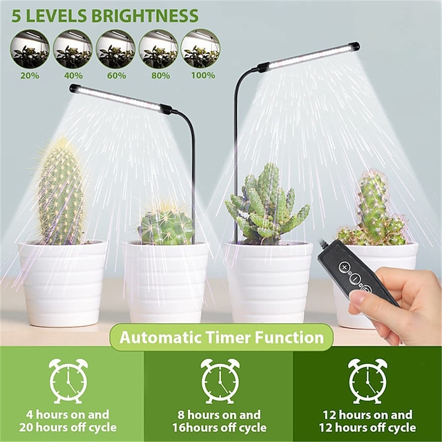  Grow Light USB Phytolamp for Plants Full Spectrum Dimmable 4/8/12H Timer Fitolamp Lights Home Flower Seedling Clip Phyto Lamp