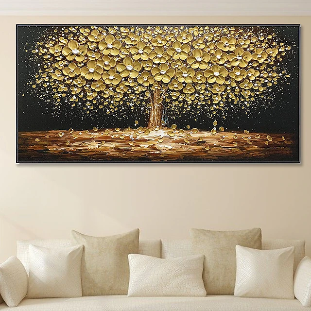 Mintura Handmade Abstract Tree Flower Oil Paintings On Canvas Wall Art Decoration Modern Pictures For Home Decor Rolled Frameless Unstretched Painting 15