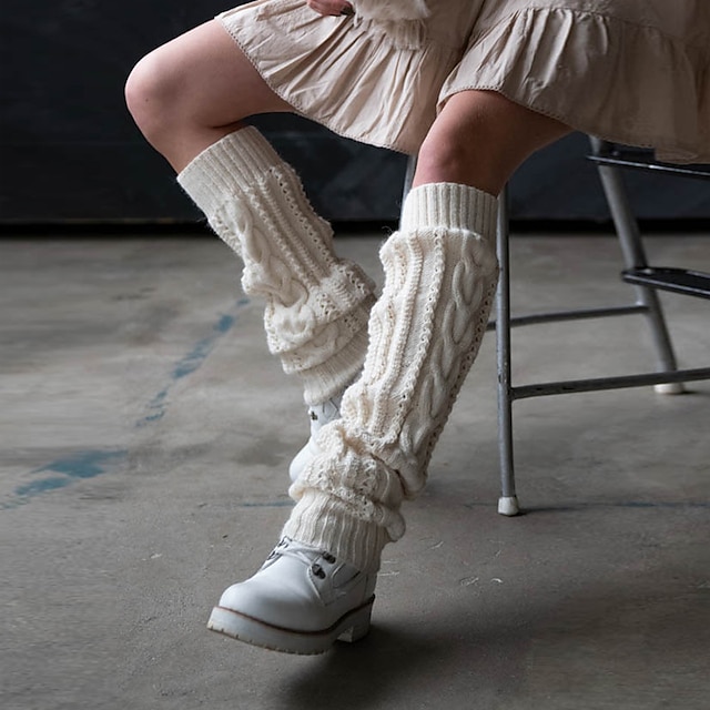  Γυναικεία Κάλτσες Μέχρι το Γόνατο Μανσέτες για μπότες Δουλειά Καθημερινά Αργίες Συμπαγές Χρώμα Συνδυασμός Χρωμάτων Πλεκτό Καθημερινό Μποέμ Διατηρείτε Ζεστό Ελαστικό 1 ζευγάρι