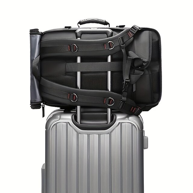 Zaino Da Viaggio 50L Con Porta USB E Scomparto Per Scarpe – Impermeabile, Per Laptop 17 Pollici, Espandibile, Antifurto, Nero – Per Uomo E Donna, Sport E Viaggi