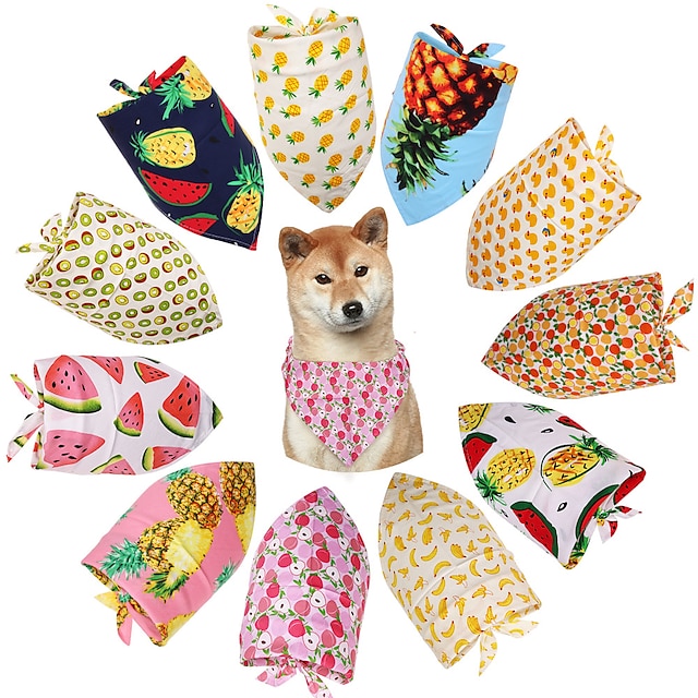  1 Uds. Bandana para perro, accesorios de verano para perros, estampado de frutas