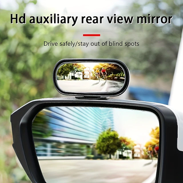 On HD Glass Car Rearview Mirror Auxiliary Adjustable Rotation Parking Aid Mirror Car Blind Spot Mirror 360-degree Wide Angle 14