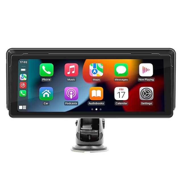  Wireless For Carplay Car Stereo 10.26 inch IPS Touch Portable Car Playback Screen Audio Car Radio Receiver With Android Car BT Siri/Google Assistant Multimedia Player With Sunshade Function （B5313）