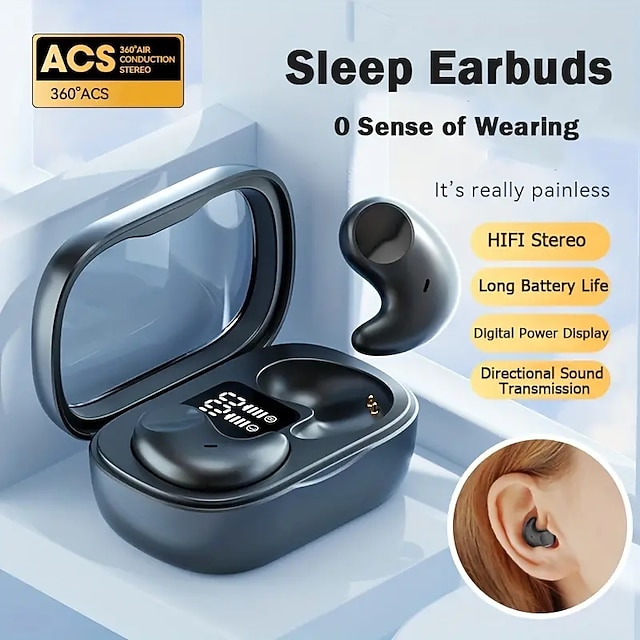 TWS Ultrathin Sleep Wireless Earbuds Lightweight & Comfortable