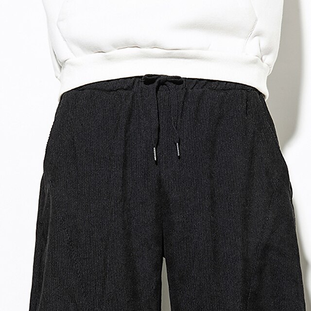 Men's Corduroy Pants Trousers Casual Pants Pocket Drawstring Elastic ...