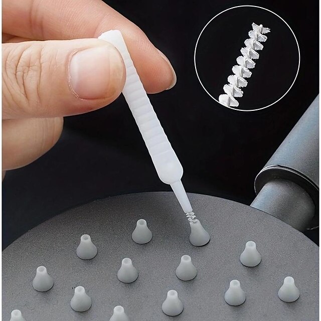 10pcs Set Bathroom Micro Nylon Brush Shower Head Anti Clogging Cleaning  Brush Mobile Phone Hole Pore Washing Tools, Buy More, Save More