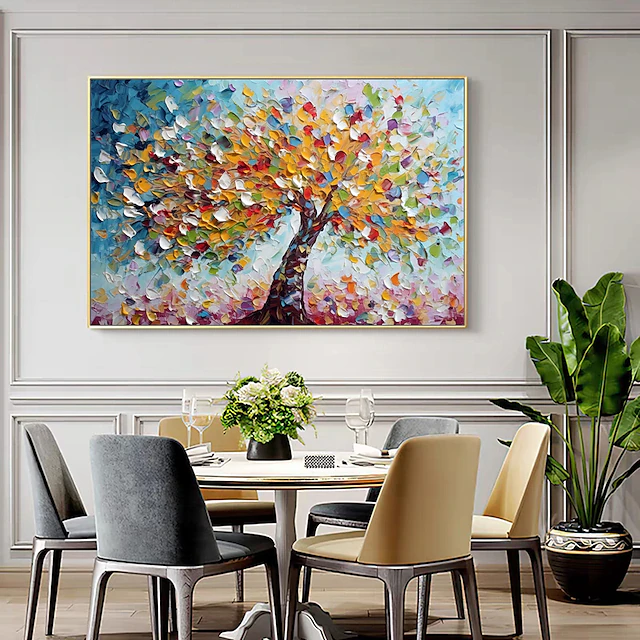 Mintura Handmade Abstract Thick texture Tree Landscap Oil Paintings On Mintura Handmade Abstract Thick texture Tree Landscap Oil Paintings On