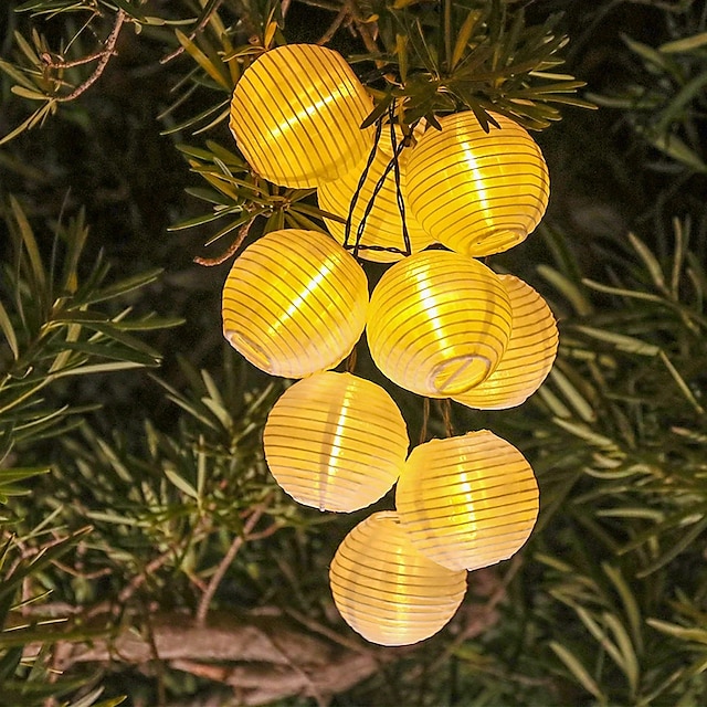  luci della stringa della lanterna solare esterna impermeabile 3m 20led luci decorative multicolori per l'arredamento della camera da letto del campeggio della festa nuziale del giardino del patio